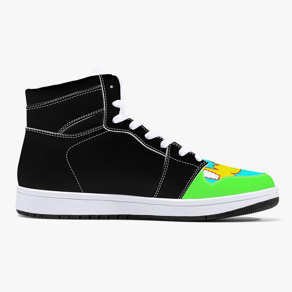 209. High-Top Leather Sneakers - White / Black
