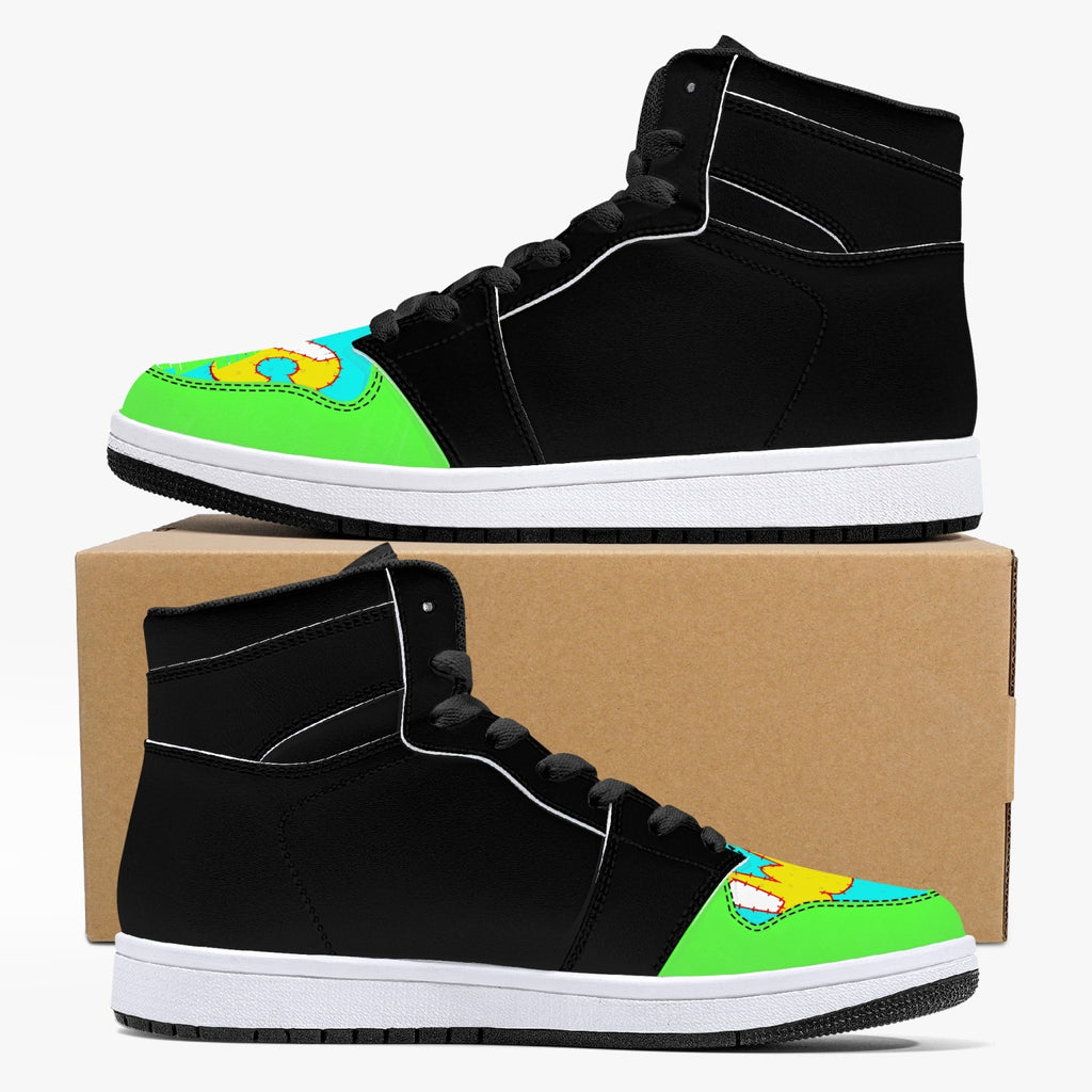 209. High-Top Leather Sneakers - White / Black