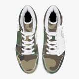 wacky camo  High-Top Leather Sneakers - White / Black