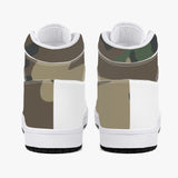 wacky camo  High-Top Leather Sneakers - White / Black