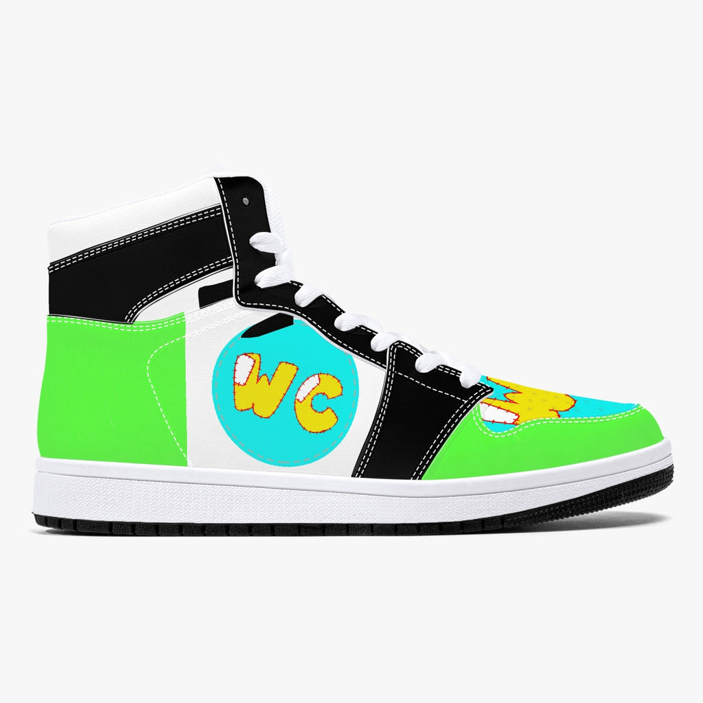209. High-Top Leather Sneakers - White / Black