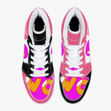 209. High-Top Leather Sneakers - White / Black