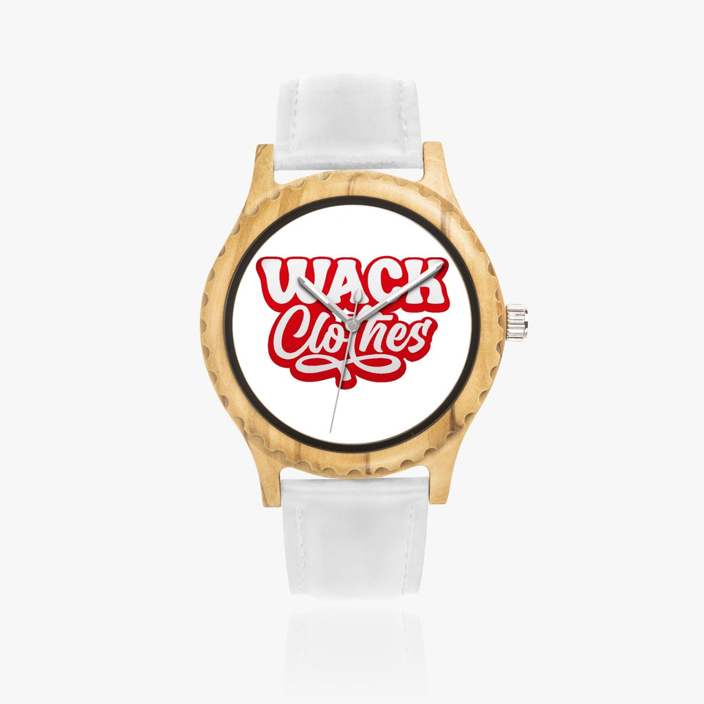Wack Clothes . Italian Olive Lumber Wooden Watch - Leather Strap