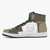 wacky camo  High-Top Leather Sneakers - White / Black