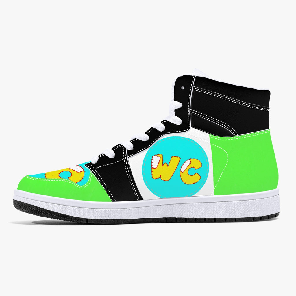 209. High-Top Leather Sneakers - White / Black