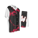 All-Over Print Men's Imitation Silk Shirt Suit