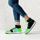 209. High-Top Leather Sneakers - White / Black