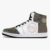 wacky camo  High-Top Leather Sneakers - White / Black