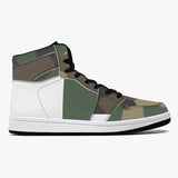 wacky camo  High-Top Leather Sneakers - White / Black