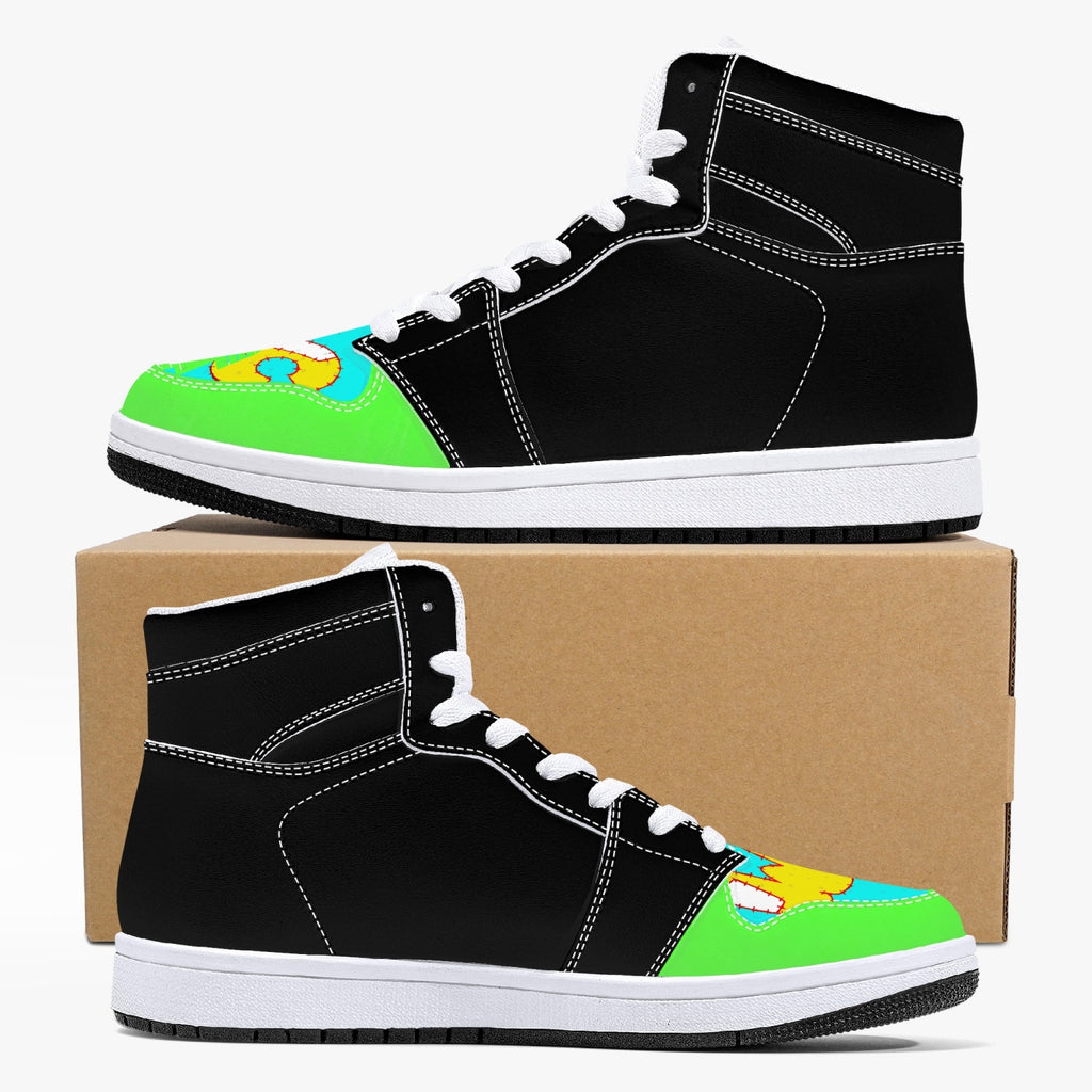 209. High-Top Leather Sneakers - White / Black