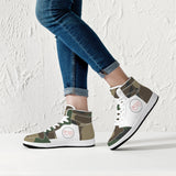 wacky camo  High-Top Leather Sneakers - White / Black
