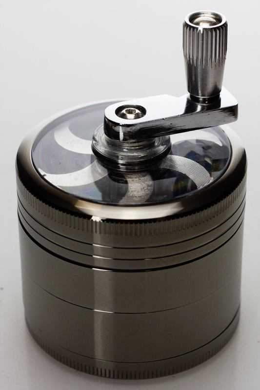 4 parts aluminium herb grinder with handle