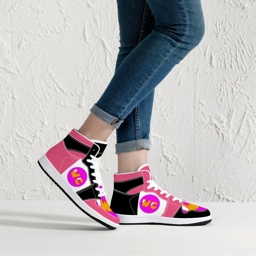 209. High-Top Leather Sneakers - White / Black