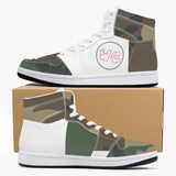 wacky camo  High-Top Leather Sneakers - White / Black