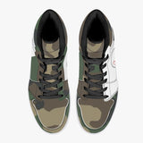 wacky camo  High-Top Leather Sneakers - White / Black