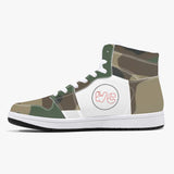 wacky camo  High-Top Leather Sneakers - White / Black