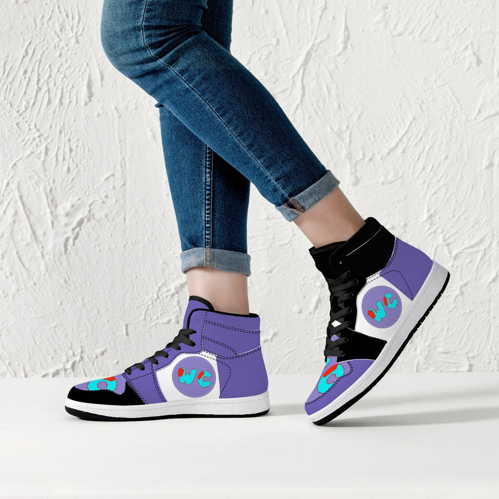 wacky 209. High-Top Leather Sneakers - White / Black