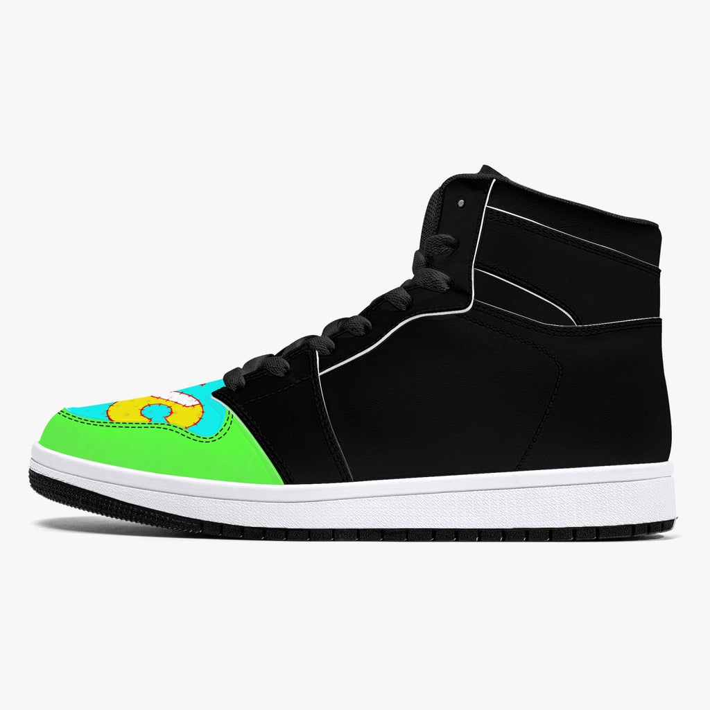 209. High-Top Leather Sneakers - White / Black