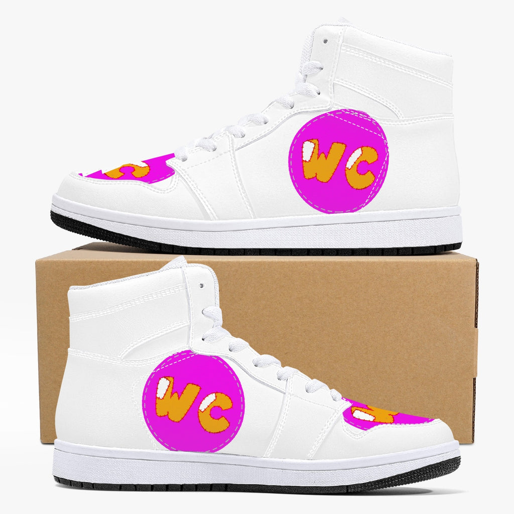 209. High-Top Leather Sneakers - White / Black