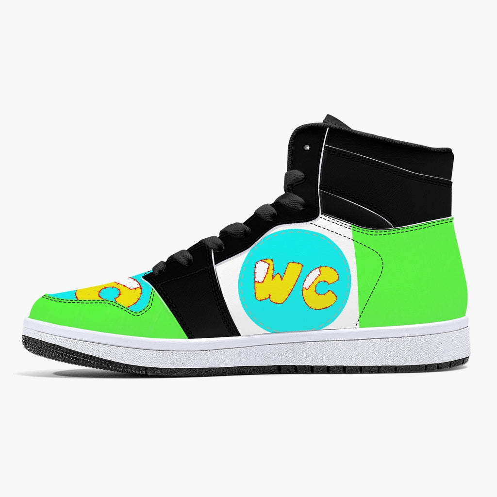 209. High-Top Leather Sneakers - White / Black