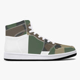 wacky camo  High-Top Leather Sneakers - White / Black