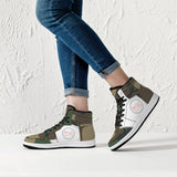 wacky camo  High-Top Leather Sneakers - White / Black