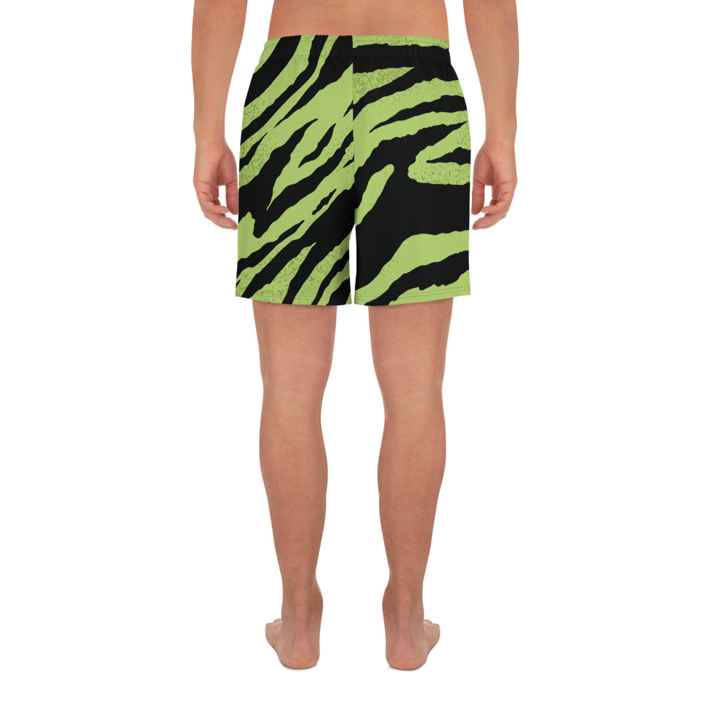 Wacky Men's Green-Tiger Athletic Shorts