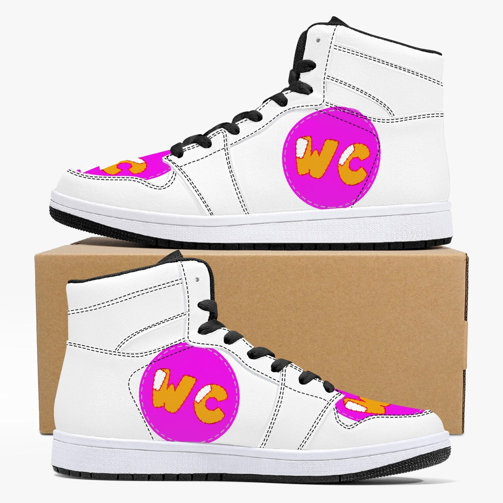 209. High-Top Leather Sneakers - White / Black