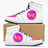 209. High-Top Leather Sneakers - White / Black