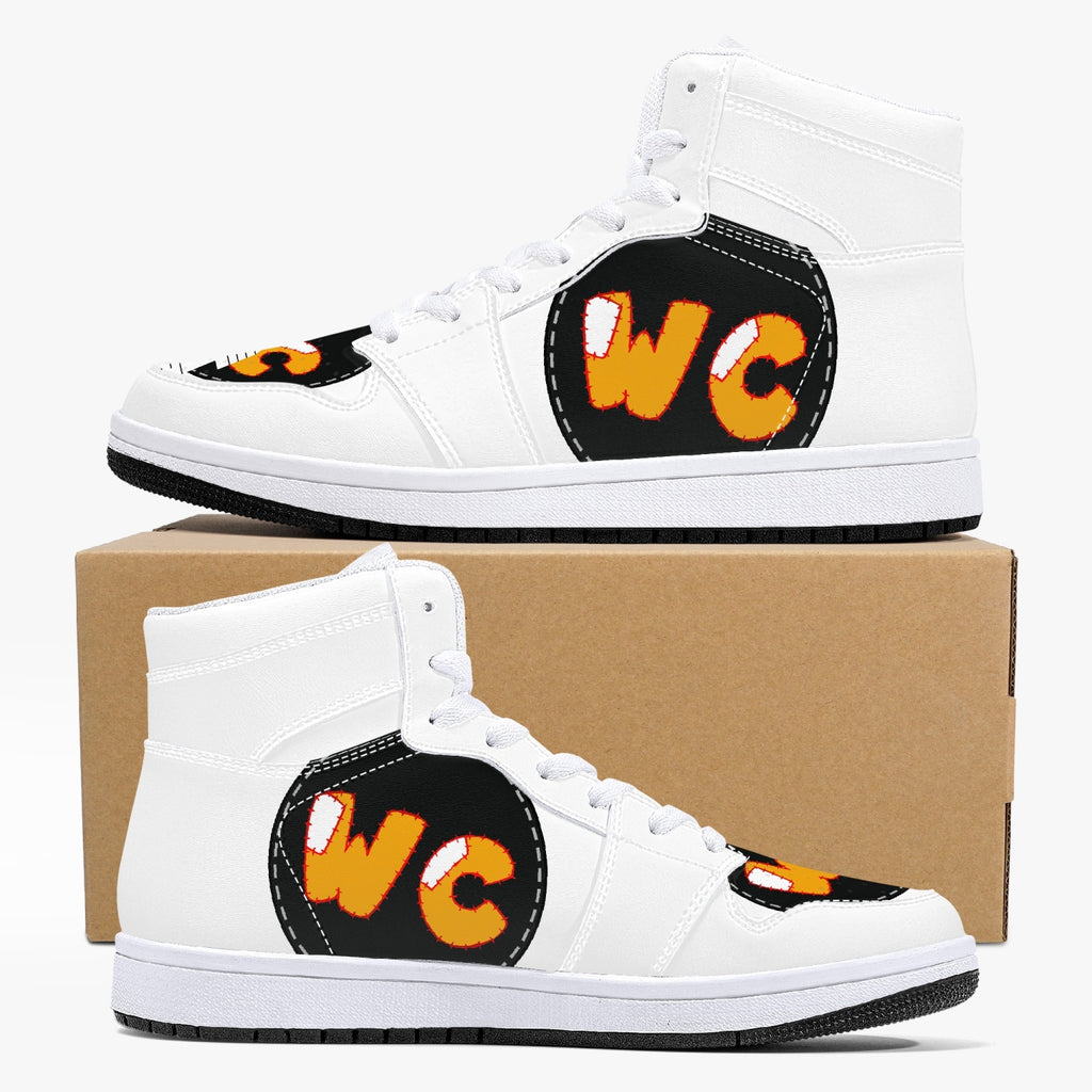 209. High-Top Leather Sneakers - White / Black