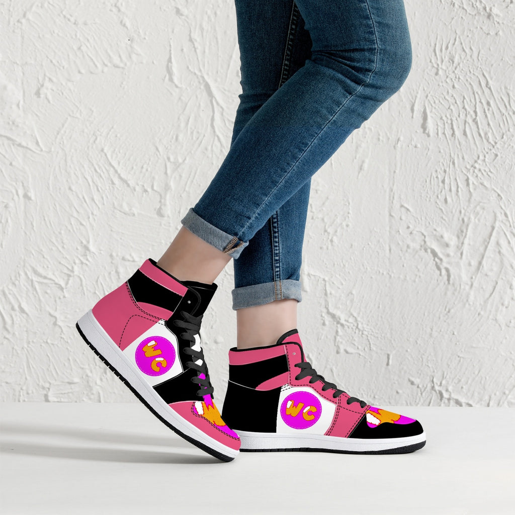 209. High-Top Leather Sneakers - White / Black