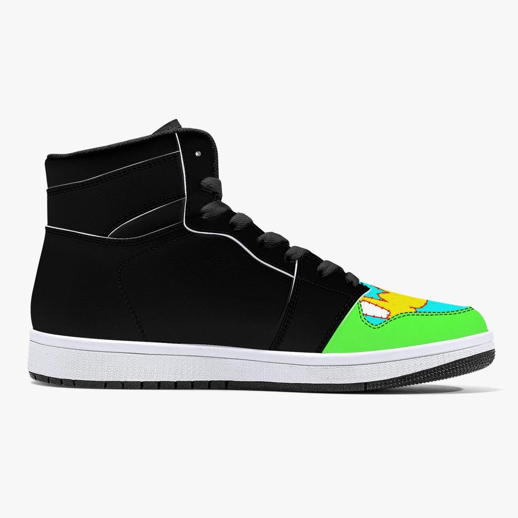 209. High-Top Leather Sneakers - White / Black