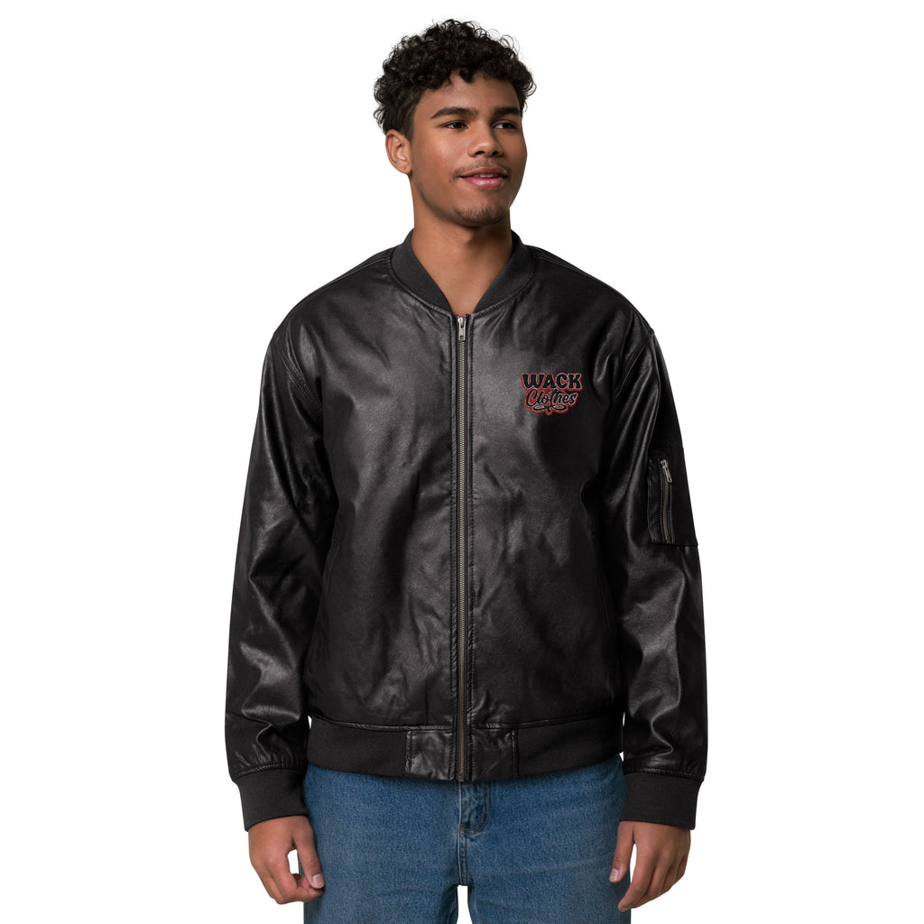 Wacky Leather Bomber Jacket