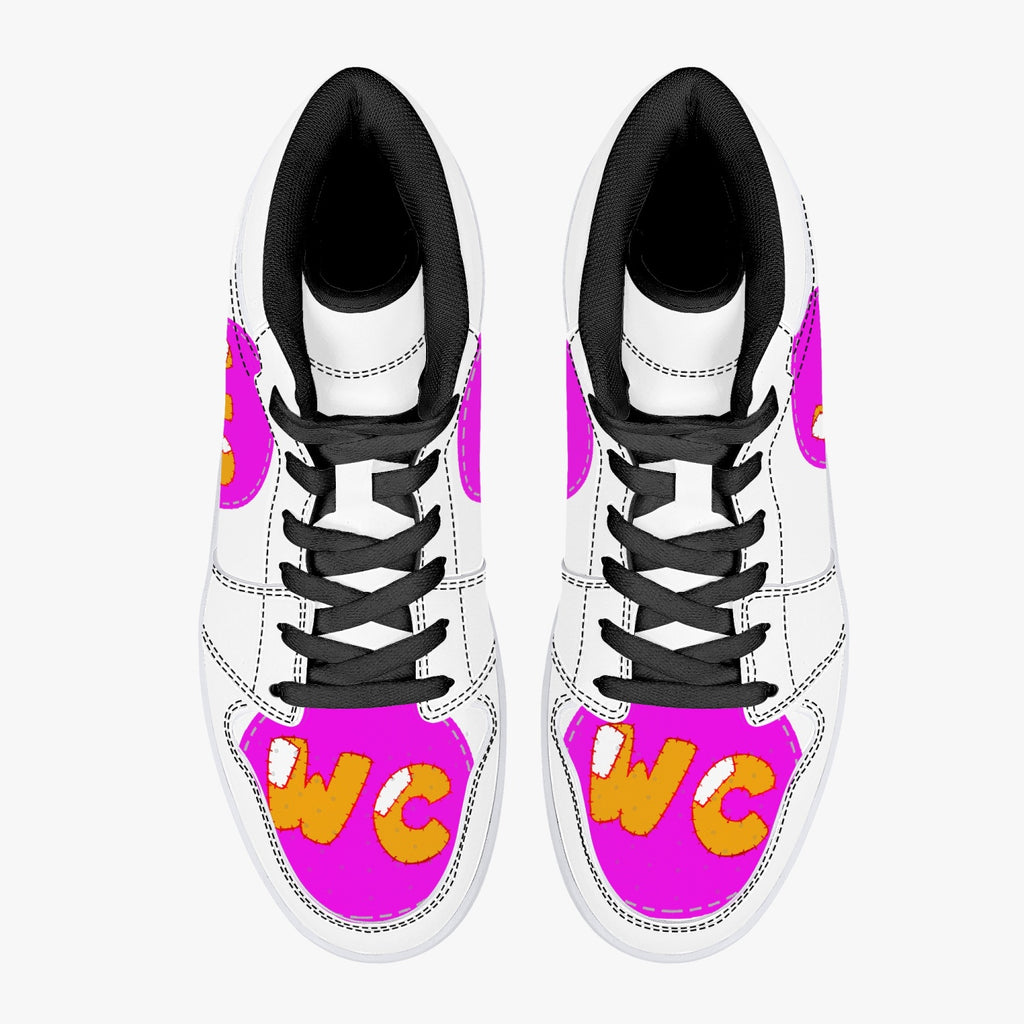 209. High-Top Leather Sneakers - White / Black