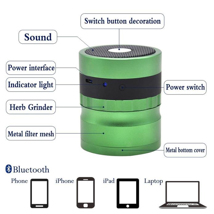 3 Part Grinder with Speaker (Bluetooth)