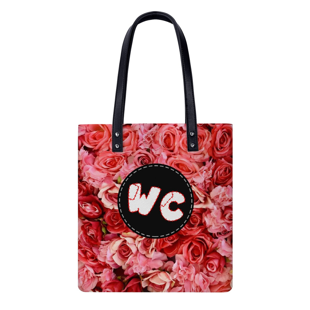 Red Rose Regular PU Leather Tote Bags