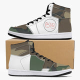 wacky camo  High-Top Leather Sneakers - White / Black
